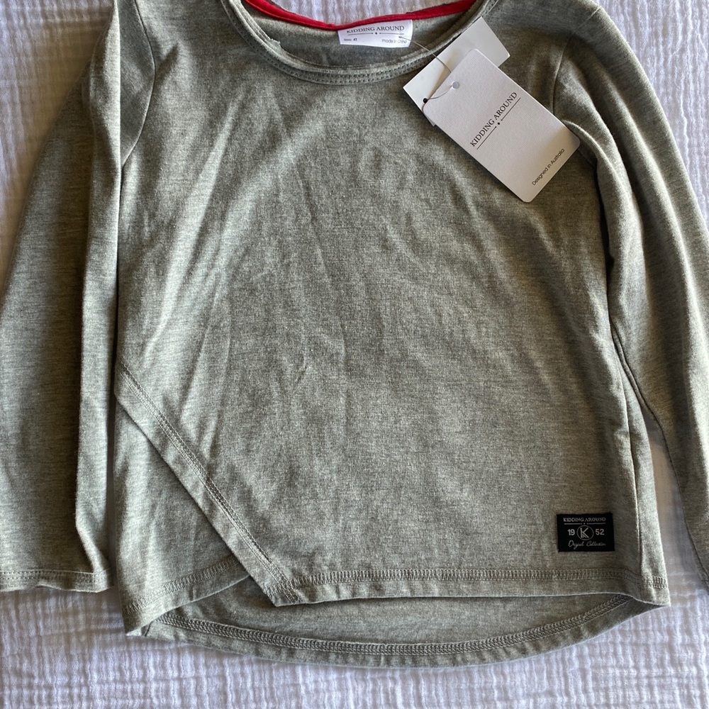 Kidding around 4T grey boys shirt Nwt